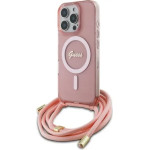 Guess Crossbody Cord Script MagSafe Case for iPhone 16 Pro - Pink - (GUE004113-0)