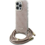 Guess Crossbody Cord 4G Print Case with Lanyard for iPhone 16 Pro - Pink - (GUE004108-0)
