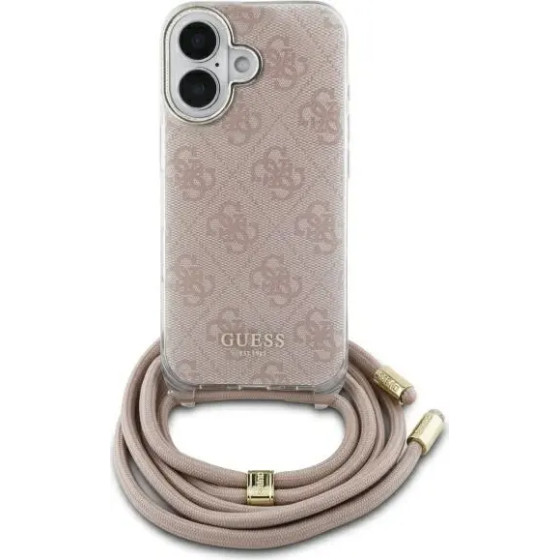 Guess Crossbody Cord 4G Print iPhone 16 Case - Pink - (GUE004133-0)