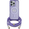 Guess Crossbody Cord Script MagSafe Case for iPhone 16 Pro - Purple - (GUE004136-0)