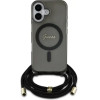 Guess Crossbody Cord Script MagSafe iPhone 16 Case - Black - (GUE004110-0)