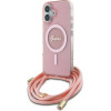 Guess Crossbody Cord Script MagSafe iPhone 16 Case - Pink - (GUE004137-0)