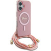 Guess Crossbody Cord Script MagSafe iPhone 16 Case - Pink - (GUE004137-0)
