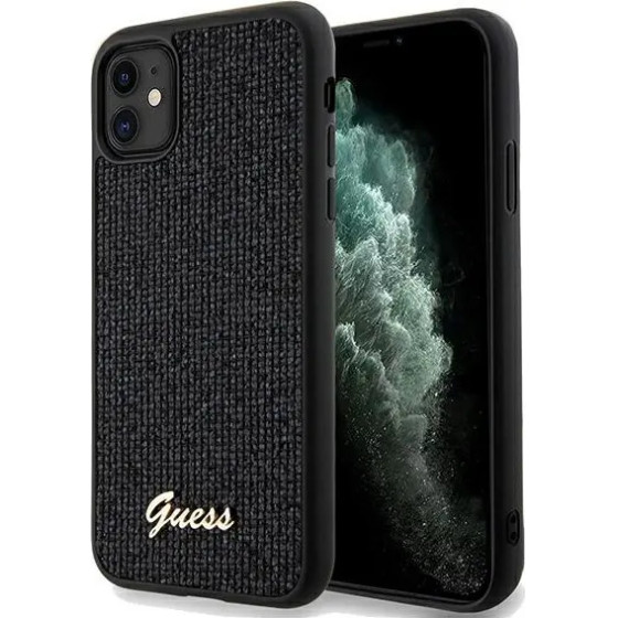 Guess Disco Metal Script case for iPhone 11 / Xr - black - (GUE003164-0)