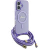 Guess Crossbody Cord Script MagSafe iPhone 16 Case - Purple - (GUE004135-0)