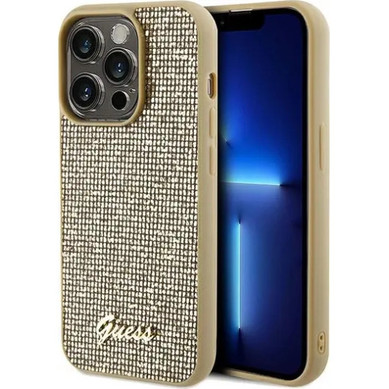Guess Disco Metal Script case for iPhone 14 Pro - gold - (GUE003172-0)