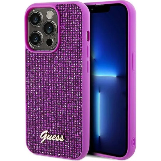 Guess Disco Metal Script case for iPhone 14 Pro Max - fuchsia - (GUE003174-0)