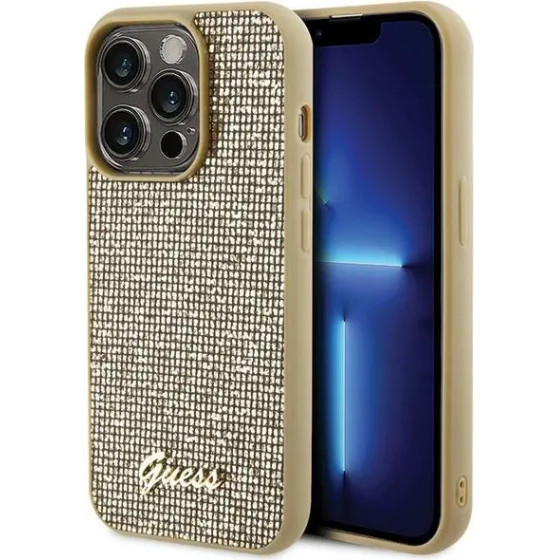 Guess Disco Metal Script case for iPhone 15 Pro - gold - (GUE003083-0)