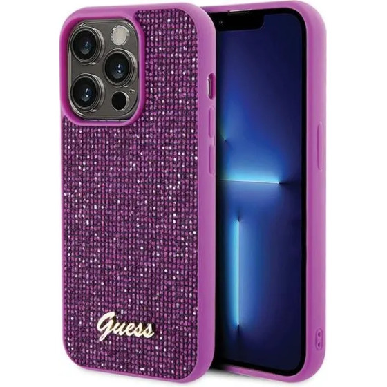 Guess Disco Metal Script case for iPhone 15 Pro - pink - (GUE003086-0)
