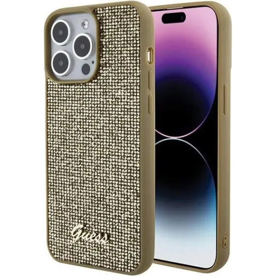 Guess Disco Metal Script case for iPhone 15 Pro Max - gold - (GUE003084-0)