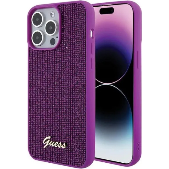 Guess Disco Metal Script case for iPhone 15 Pro Max - pink - (GUE003087-0)