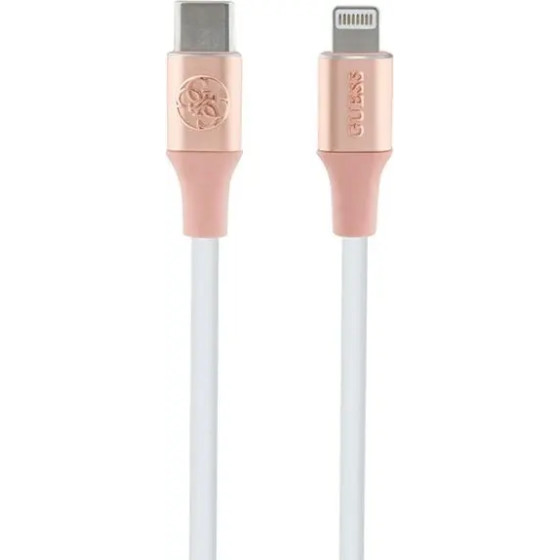 Guess Ebossed Logo USB-C / Lightning Cable 1.5m Fast Charging - Pink - (GUE003441-0)