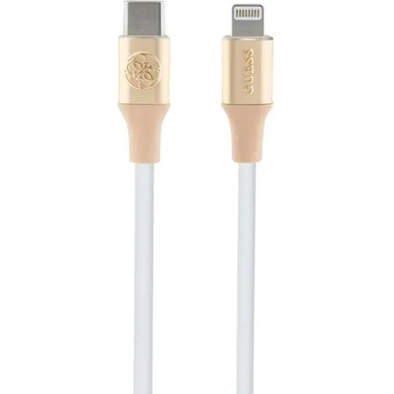 Guess Ebossed Logo USB-C / Lightning cable 1.5m fast charging - gold - (GUE003440-0)
