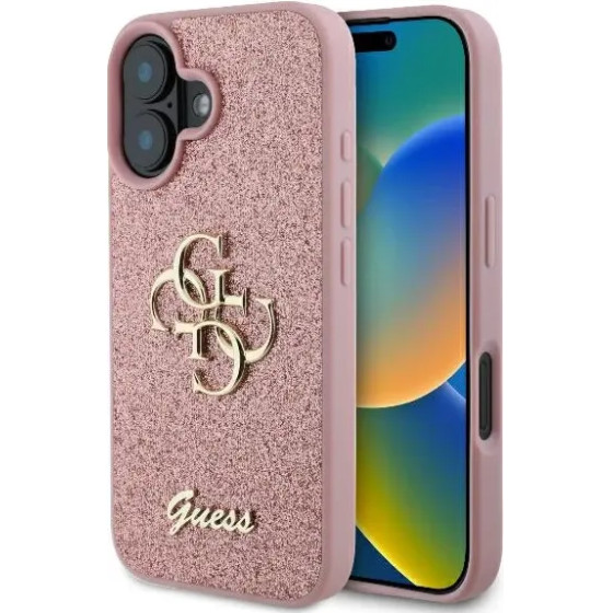 Guess Fixed Glitter Big 4G Case for iPhone 16 Plus 6.7 - Pink - (GUE003821-0)
