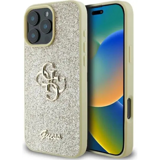 Guess Fixed Glitter Big 4G Case for iPhone 16 Pro - Gold - (GUE003912-0)