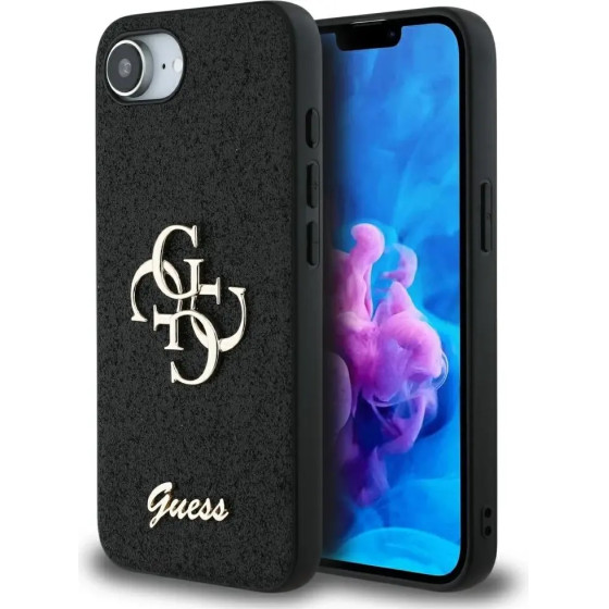 Guess Fixed Glitter Big 4G case for iPhone 16e - black - (GUE004488-0)