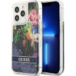Guess Flower Liquid Glitter case for iPhone 13 Pro Max - blue - (GUE001935-0)