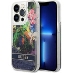 Guess Flower Liquid Glitter case for iPhone 14 Pro Max - blue - (GUE002349-0)