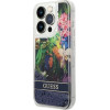 Guess Flower Liquid Glitter case for iPhone 14 Pro Max - blue - (GUE002349-0)