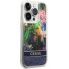 Guess Flower Liquid Glitter case for iPhone 14 Pro Max - blue - (GUE002349-0)