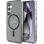 Guess Glitter Circle Classic Logo MagSafe case for Samsung Galaxy S25 black - (GUE004338-0)