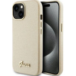 Guess Glitter Glossy Script case for iPhone 15 - gold - (GUE003303-0)