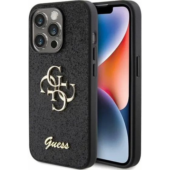 Guess Glitter Script Big 4G case for iPhone 15 Pro Max - black - (GUE003091-0)