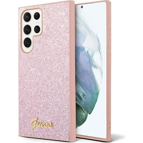 Guess Glitter Script case for Samsung Galaxy S24 Ultra - pink - (GUE003569-0)