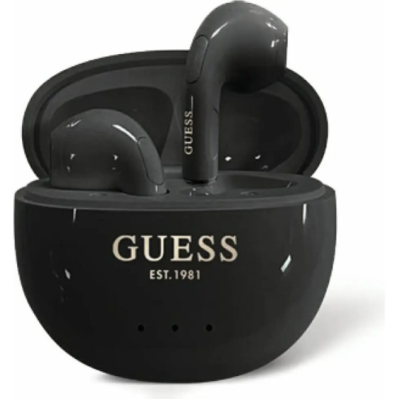 Guess Glossy Effect Egg Shape Printed Classic Logo TWS headphones - black - (GUE004379-0)