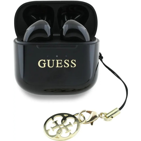 Guess Glossy Effect Printed Classic Logo & Charm TWS headphones - black - (GUE004375-0)