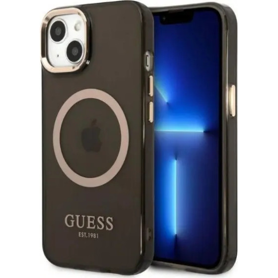 Guess Gold Outline Translucent MagSafe case for iPhone 13 - black - (GUE002499-0)