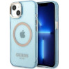 Guess Gold Outline Translucent MagSafe case for iPhone 13 - blue - (GUE002502-0)