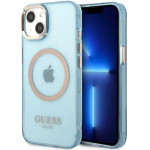 Guess Gold Outline Translucent MagSafe case for iPhone 13 - blue - (GUE002502-0)