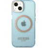 Guess Gold Outline Translucent MagSafe case for iPhone 13 - blue - (GUE002502-0)