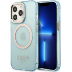 Guess Gold Outline Translucent MagSafe case for iPhone 13 Pro / iPhone 13 - blue - (GUE002503-0)