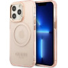 Guess Gold Outline Translucent MagSafe case for iPhone 13 Pro Max - pink - (GUE002509-0)