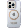 Guess Gold Outline Translucent MagSafe Case for iPhone 14 Pro Max 6.7 - Purple - (GUE002583-0)