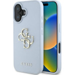 Guess Grained Big 4G Logo Small Classic Logo case for iPhone 16 - blue - (GUE004397-0)