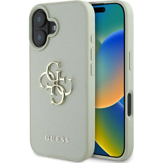 Guess Grained Big 4G Logo Small Classic Logo case for iPhone 16 - green - (GUE004403-0)