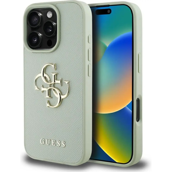 Guess Grained Big 4G Logo Small Classic Logo case for iPhone 16 Pro Max - green - (GUE004405-0)