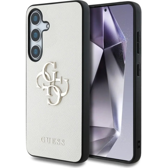 Guess Grained Big 4G Logo Small Classic Logo case for Samsung Galaxy S25 beige - (GUE004273-0)