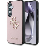 Guess Grained Big 4G Logo Small Classic Logo case for Samsung Galaxy S25 Plus pink - (GUE004278-0)