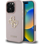 Guess Grained Big 4G Logo Small Classic Logo iPhone 16 Pro Case - Pink - (GUE004401-0)