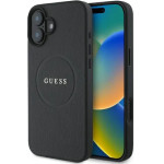 Guess Grained Gold Ring MagSafe case for iPhone 16 - black - (GUE004068-0)