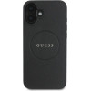 Guess Grained Gold Ring MagSafe case for iPhone 16 - black - (GUE004068-0)