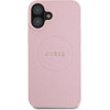Guess Grained Gold Ring MagSafe iPhone 16 Plus Case - Pink - (GUE003759-0)