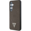 Guess Grained Hot Stamp Peony Pattern Triangle Logo MagSafe Case for Samsung Galaxy S25 - Brown - (GUE004282-0)