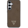 Guess Grained Hot Stamp Peony Pattern Triangle Logo MagSafe Case for Samsung Galaxy S25 - Brown - (GUE004282-0)