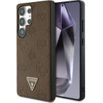 Guess Grained Hot Stamp Peony Pattern Triangle Logo MagSafe Case for Samsung Galaxy S25 Ultra - Brown - (GUE004283-0)