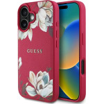 Guess Grained Printed Flower Pattern MagSafe case for iPhone 16 fuchsia - (GUE004424-0)